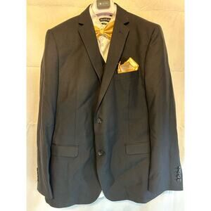 Men's Suit R44/W38 Slim Fit Jacket Pants Shirt Bow Vest Joseph Michael GUC Black